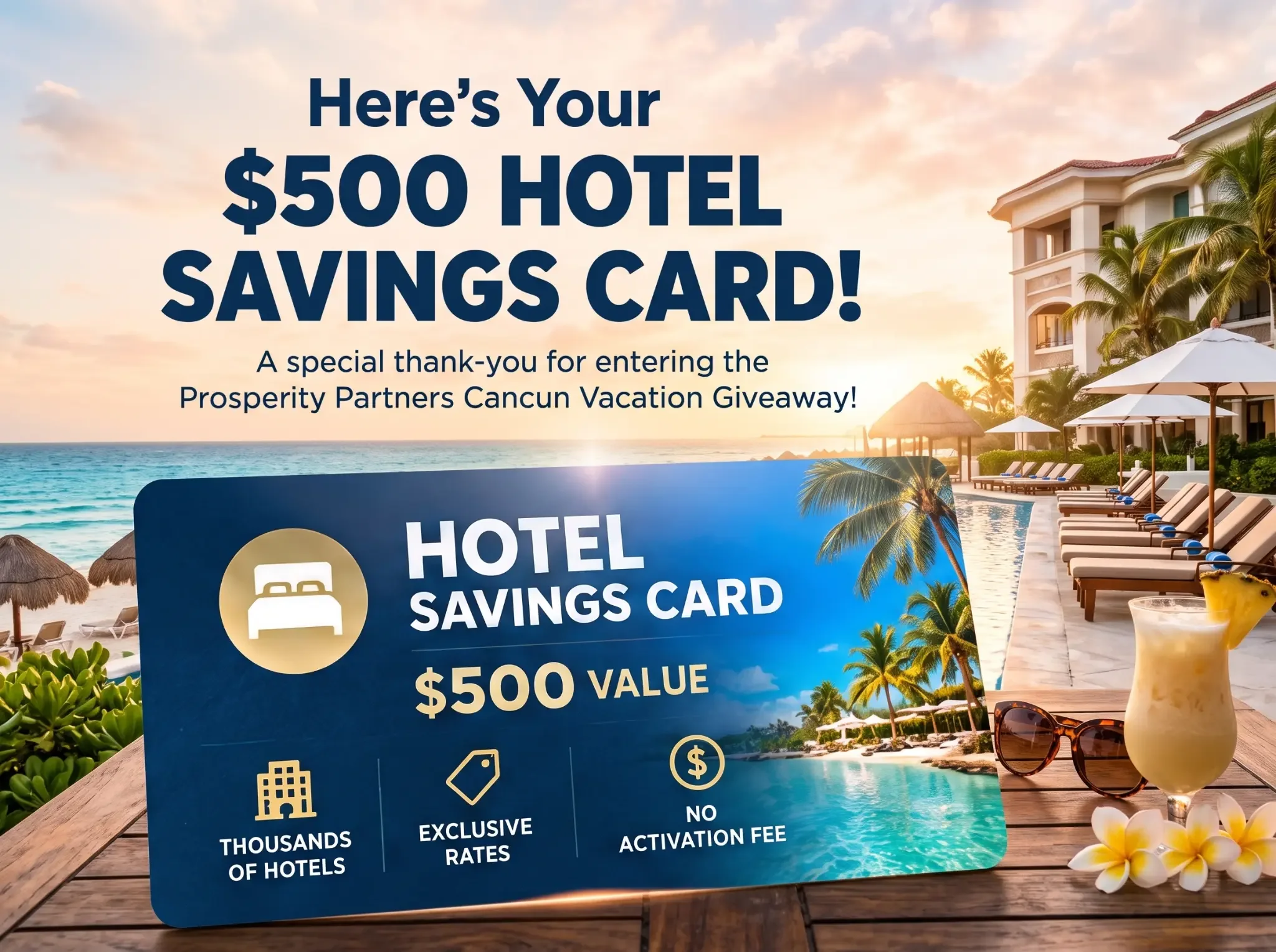 $500 Hotel Savings Card graphic